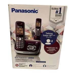 Panasonic KX-TG6572R Cordless Telephone System – Digital Answering Machine- NEW